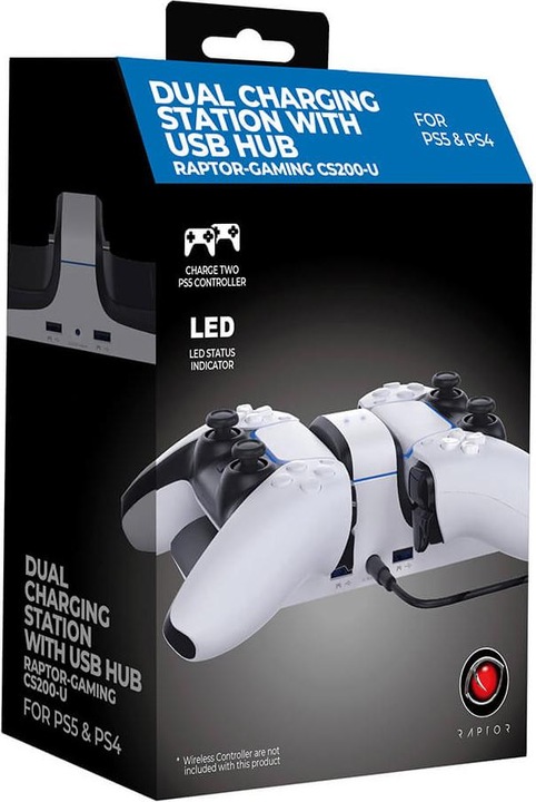 Actual product image Raptor Gaming CS200 USB Dual Charging Station (PS5)