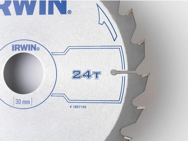 Produktbild Irwin IRW1897195 180 x 30 mm, 24 Zähne Kreissägeblatt mit ATB Zahn Mahlgrössen