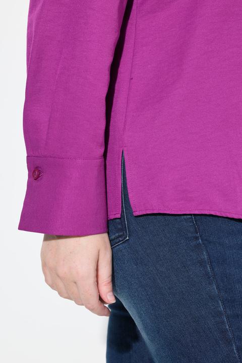 Immagine prodotto Ulla Popken Blusa in tessuto Oxford con scollo montante e maniche lunghe (42, 44)