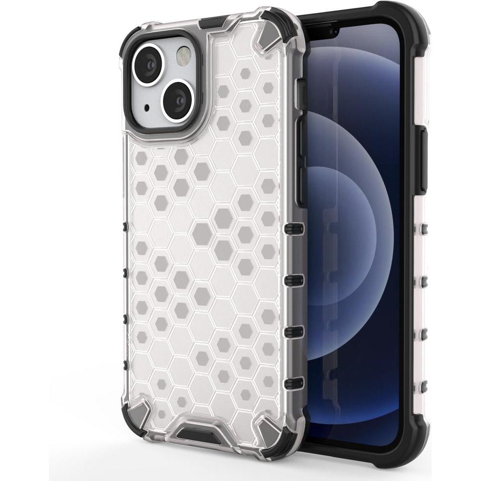 Hurtel Custodia A Nido D'ape Cover Armatura Con Paraurti Tpu Per Iphone 13 Mini Trasparente (Apple Iphone 13 Mini), Cover Smartphone, Trasparente