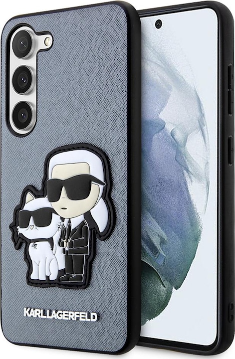 Produktbild Karl Lagerfeld KLHCS23SSANKCPG S23 S911 hardcase grey/grey Saffiano Karl & Choupette (Samsung Galaxy S23)