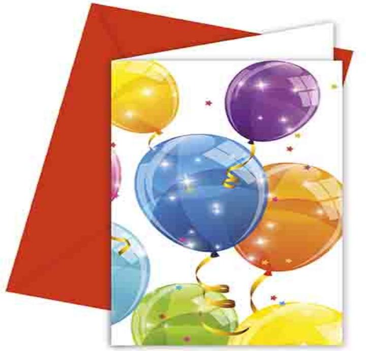 Produktbild Procos 6 Einladungskarten - Luftballons - ca. 10 x 15 cm (6 Stk.)