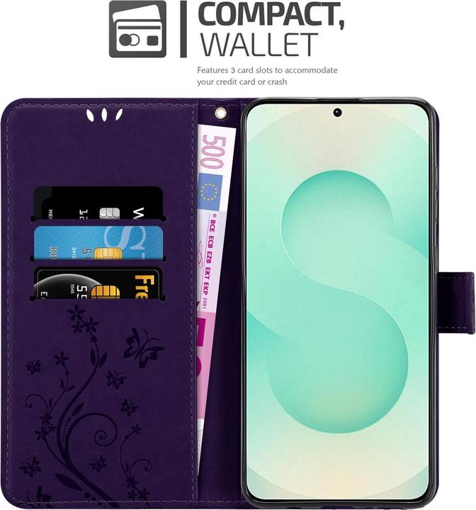 Actual product image Cadorabo Case for Samsung Galaxy S25 Plus Flower Book (Samsung Galaxy S25)