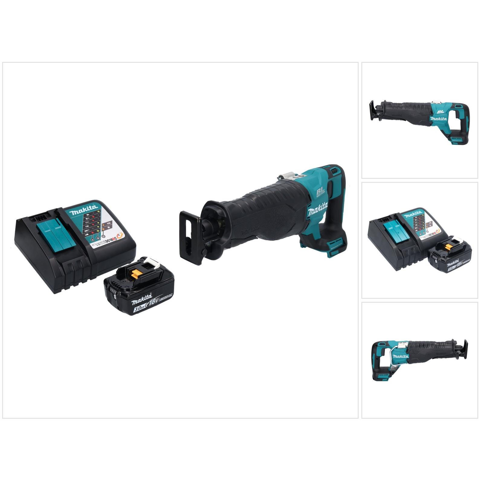 Makita, Säbelsäge, DJR 187 RF1 Akku Reciprosäge Säbelsäge 18 V Brushless + 1x Akku 3,0 Ah + Ladegerät