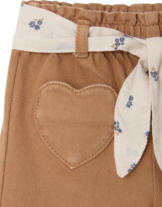 Actual product image Vertbaudet Weite Mädchen Baby Hose mit Dehnbund und Stoffgürtel (74)