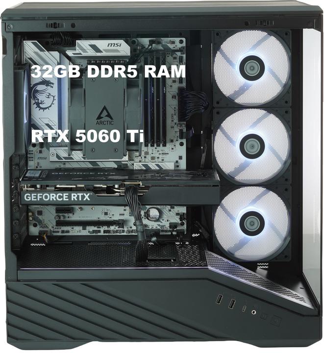 Produktbild schneller-PC AMD-X3D-Gaming PC RTX 5060 Ti-8GB (1000 GB, 32 GB, GeForce RTX 5060 Ti)