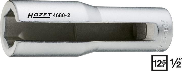 Produktbild HAZET Lambda-Sonden Einsatz 4680-2 ∙ Vierkant12,5 mm (1/2 Zoll) ∙ Aussen Sechskant Profil ∙ 22 mm (22 mm)