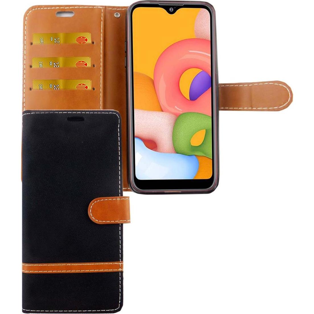 König Design Hülle Handy Schutz für Samsung Galaxy A01 Case Cover Tasche Wallet Etui Bumper (Samsung Galaxy A01), Smartp...