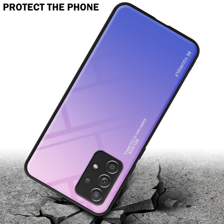 Productafbeelding Cadorabo TPU 2 Kleuren Glazen Hoesje (Samsung Galaxy A52, Samsung Galaxy A52 5G, Samsung Galaxy A52s 5G)