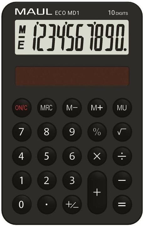 Actual product image Maul Pocket calculator Solar ECO MD1 black (Solar panel)