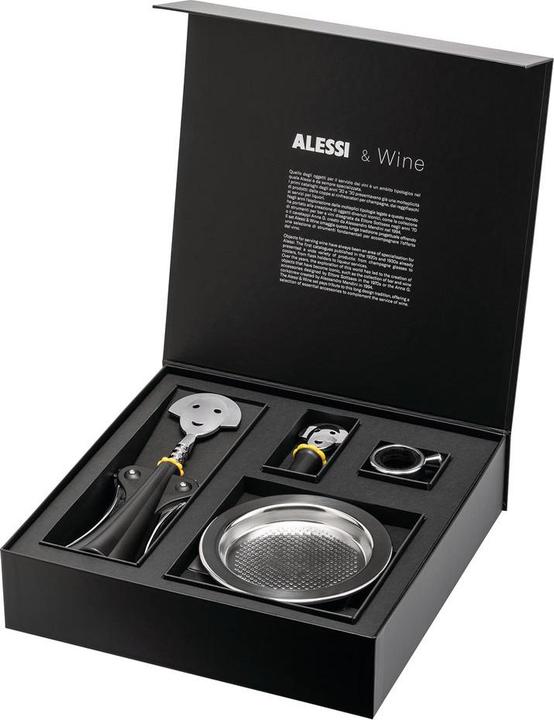 Produktbild Alessi Geschenkset Wein schwarz (Weinverschluss)
