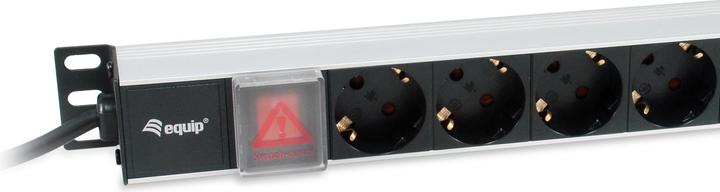 Produktbild equip Steckdosenleiste 19"(1HE)8fach Schukon. 3.0m Alu Sch (8x, CEE 7/4, 3 m)