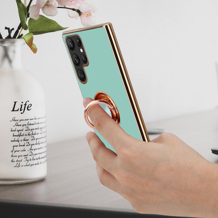 Produktbild Cadorabo Hülle für Samsung Galaxy S22 ULTRA im TPU mit Kameraschutz und Ring LM089 Style (Samsung Galaxy S22 Ultra)