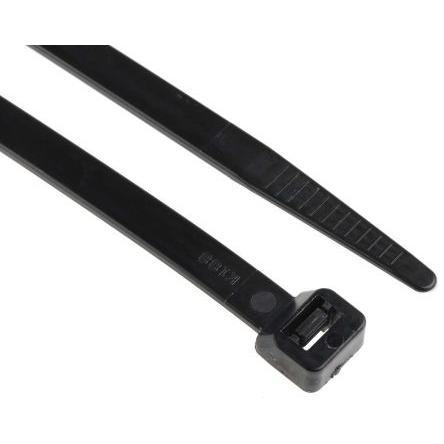 Thumbnail - Rs Pro, Kabelbinder, Cable Tie 380x7.6 Black Nylon 66 pk1000 (Kunststoffkabelbinder, 380 mm, 1000 Stk.)