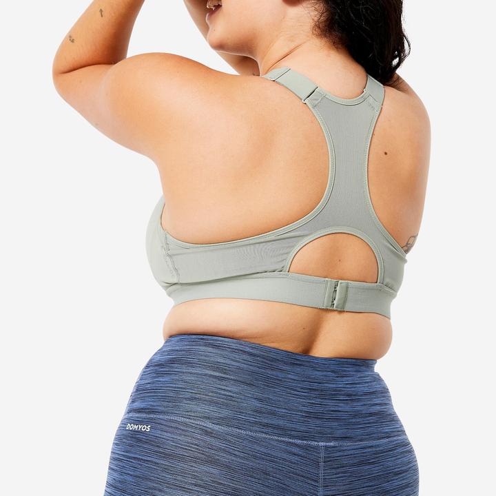 Produktbild Decathlon Bustier starker Halt verstellbare Pads - salbeigrün (M)