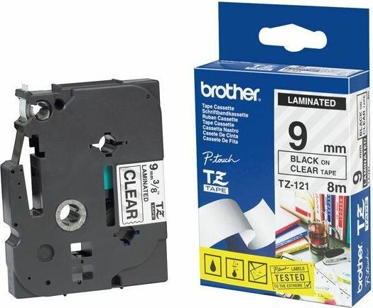 Actual product image Brother TZe-121 (0.90 cm, Transparent)
