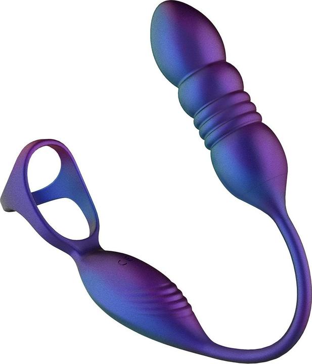 Productafbeelding Hueman Deep Impact Cock und Hodenring Lila (4 cm)