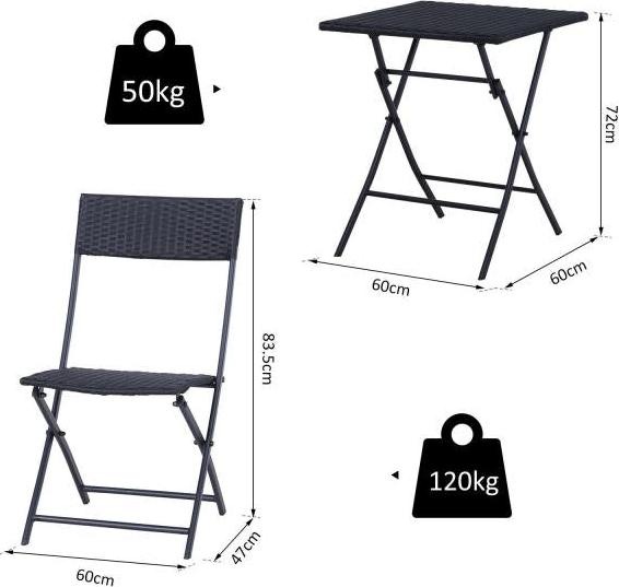 Produktbild Outsunny Bistroset Sitzgruppe (60 cm)