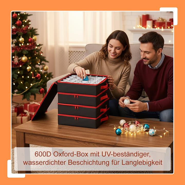 Actual product image Relaxdays 4x Weihnachtskugel-Aufbewahrungsbox (33 cm, 4x)