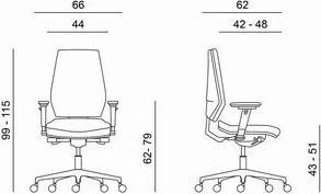 Produktbild Powerton ERGO SIMA Ergonomischer Bürostuhl, Grau (43 - 51 cm)