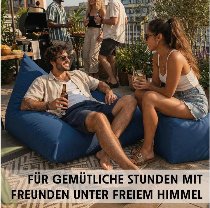 Produktbild Urbanara Sitzsack-Hocker Basic-Outdoor, 85 l, Dunkelblau