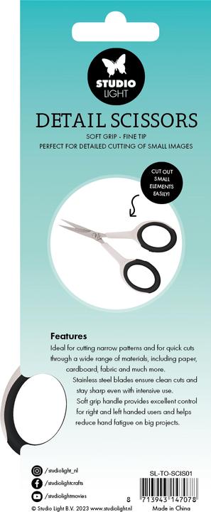 Image du produit art by marlene Detail Scissor soft grip fine tip Essentials Tools (10.40 cm)
