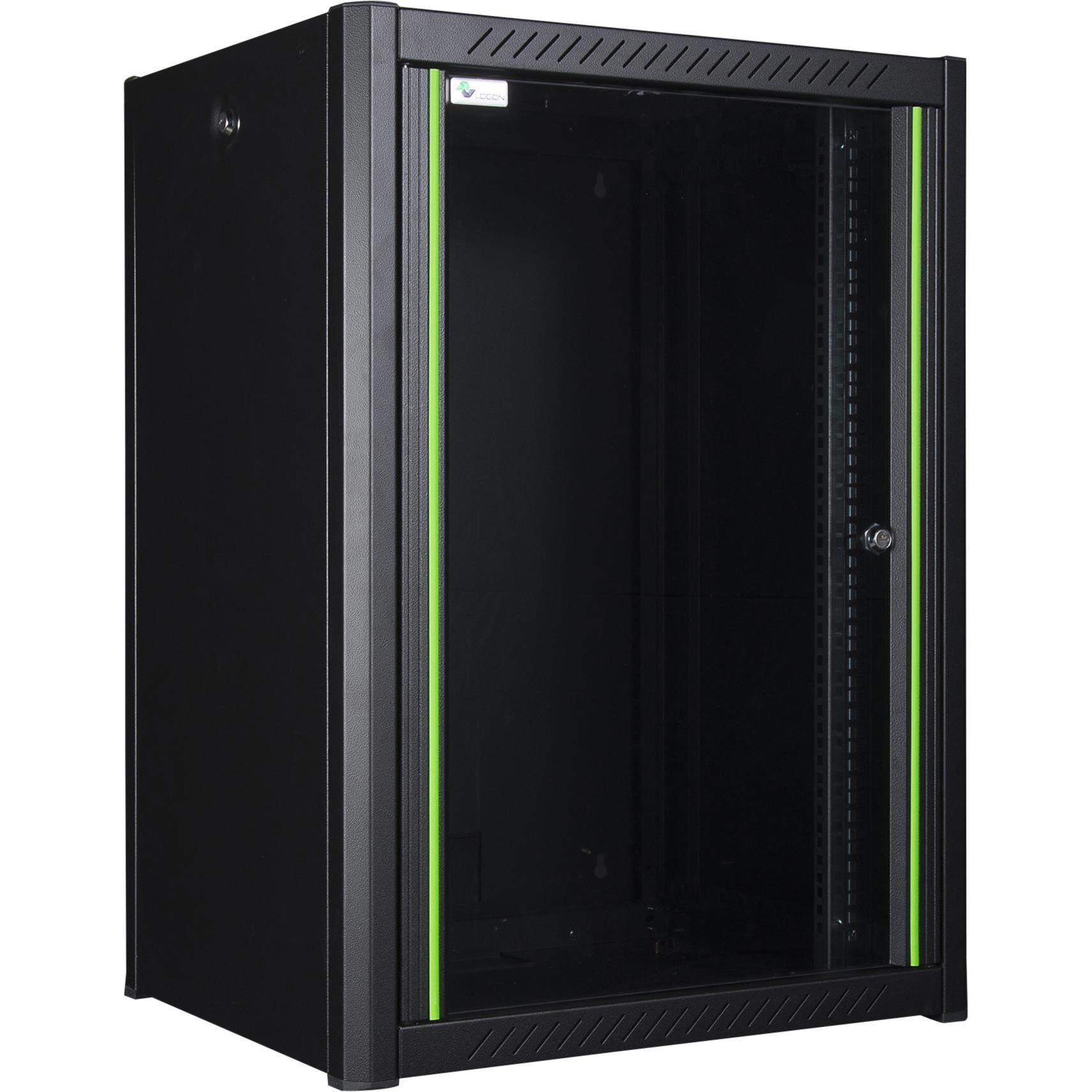 Logon RWP16U45BL Wandrek 16U Zwart rack (16 HE, 19 Zoll Rack), Serverschrank, Schwarz