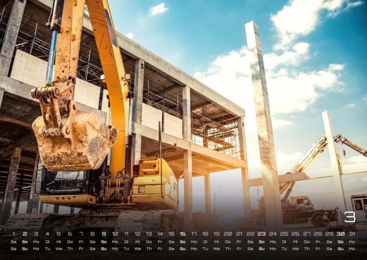 Actual product image Construction machinery - gigantic construction helpers - 2025 - Calendar DIN A2 (Hardcover, German)