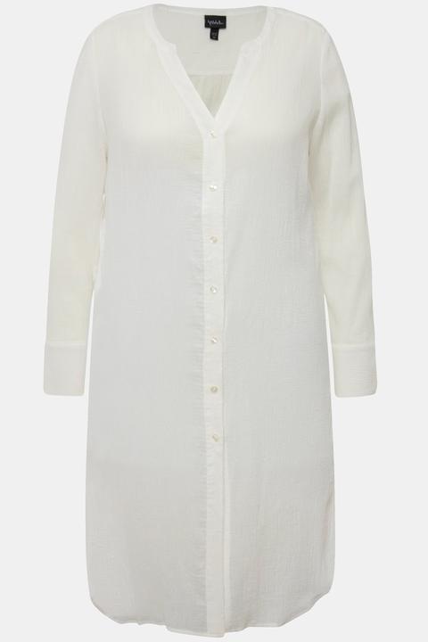 Actual product image Ulla Popken Sheer Textured Longline Blouse (42, 44)