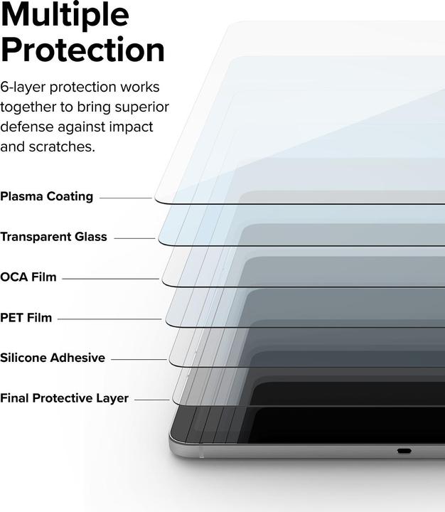 Produktbild Ringke Galaxy Tab S8+ / S7+ / S7 FE Screen Protector Invisible Defender Tempered Glass Transparent (1 Stk., Samsung Galaxy Tab S7 FE, Samsung Galaxy Tab S7+, Samsung Galaxy Tab S8+)