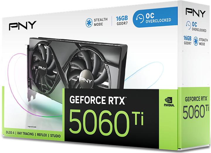 Image du produit PNY GeForce RTX 5060 Ti Overclocked Dual Fan (16 Go)