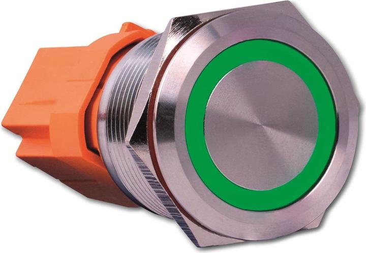 Joy-it BUTTON22C-M-GR Push-button switch 250 V/AC 15 A 1 x On/Off IP67, IK10 momentary 1 pc.