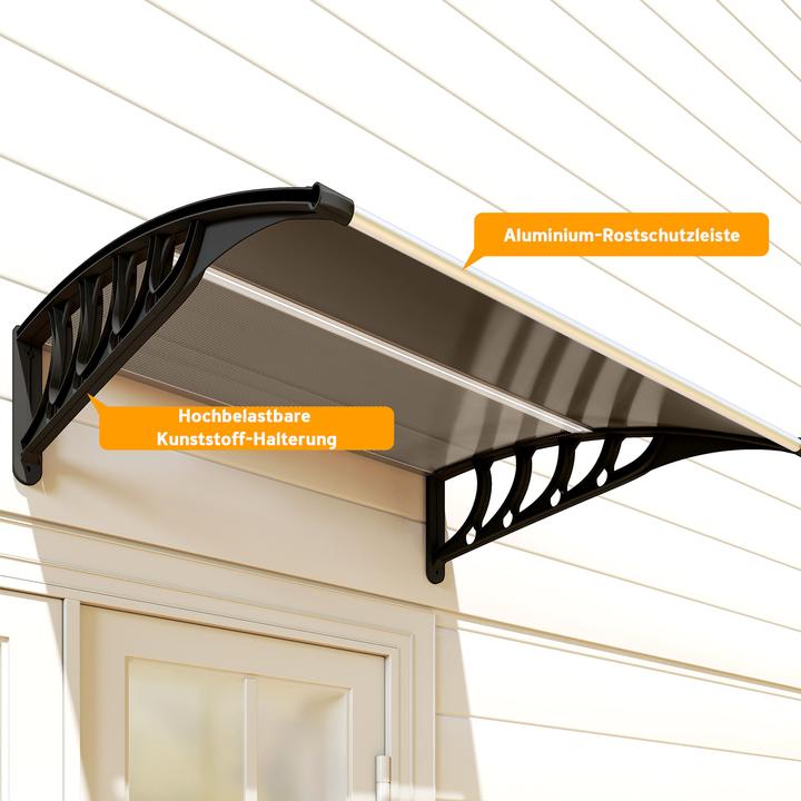 Actual product image Outsunny Pultvordach Polycarbonate, Aluminium Braun+Schwarz