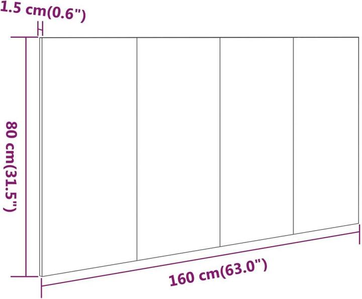 Actual product image vidaXL Kopfteil (160 x 1 x 80 cm)