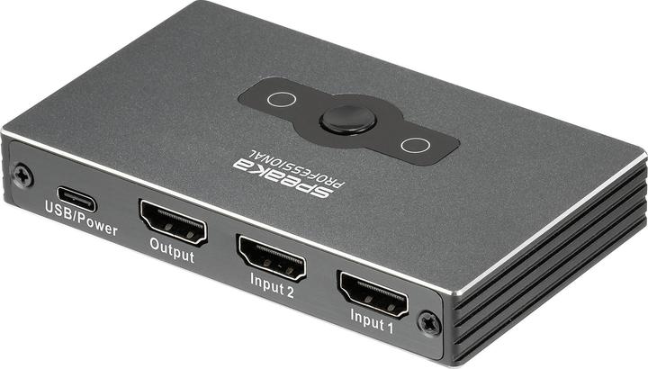 Actual product image SpeaKa Professional SP-HSW-300 2 Port HDMI Switch Ultra HD-capable 7680 x 4320 Pixel