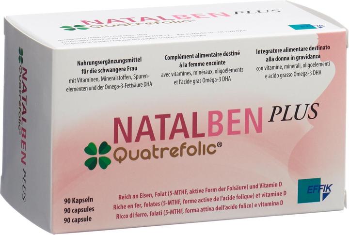 Actual product image Natalben Plus Quatrefolic (90 pcs., Capsules, 672 ml)