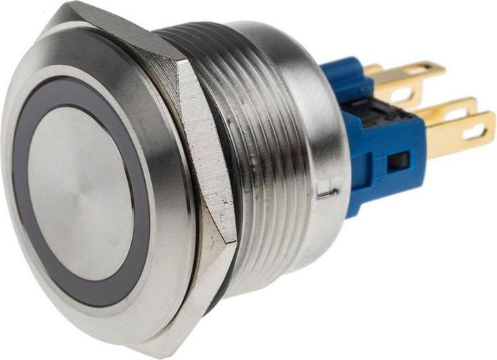 Produktbild RS PRO Switch Pushbutton Stainless Yellow ring