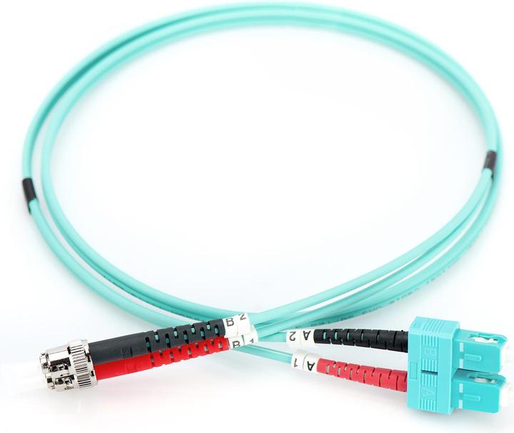 Produktbild Digitus LWL Patchkabel ST zu SC Multimode 50/125 m Duplex Länge 3m Klasse OM3 (CAT7, 3 m)