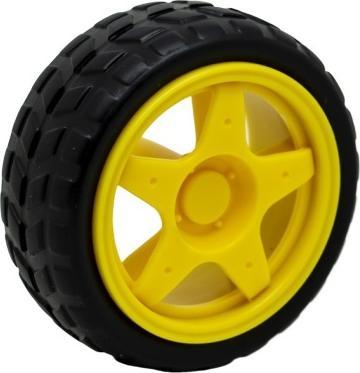3D Simo Plastové kolo s pneumatikou pro Arduino robota (Pousseurs)