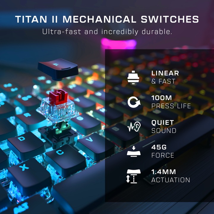 Actual product image Turtle Beach VULCAN II - Gaming Keyboard (CH, Cable)