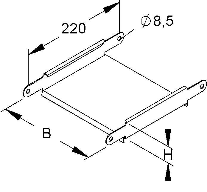 Produktbild Niedax NIE RGE 35.400 GelenkstÃ¼ck, vertikal, 35x400 mm bandverzinkt (3.50 cm)