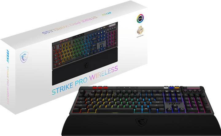 Actual product image MSI STRIKE Pro Silent W Gaming Keyboard, wireless (DE, Cable, Wireless)