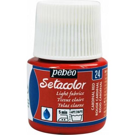 Pebeo, Künstlerfarbe + Bastelfarbe, Setacolor helle Stoffe (Rot, 45 ml)