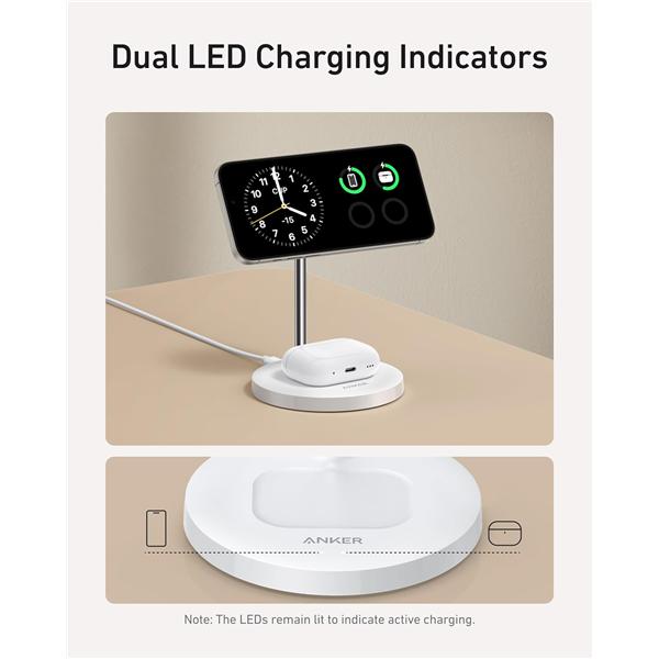 Actual product image Anker Wireless Charger 2-In-1 Stand White (40 W)
