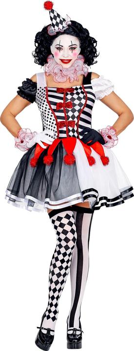 Image du produit Widmann MISS HARLEKIN (Kleid, Clownkragen, Manschetten, Minihut), L (L)