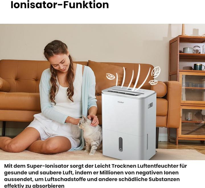 Produktbild Comfee Luftentfeuchter mit App-Steuerung, 4 Modi, Ionisator und Wäschetrockner-Funktion (52 m², 20 l/24h)