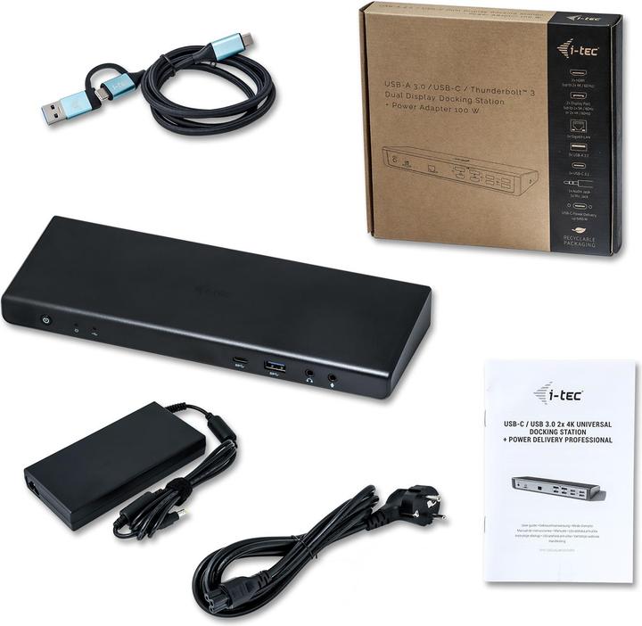 Produktbild i-tec USB 3.0 / USB-C / Thunderbolt 3 Dual 4K Dock (USB-C, 5 Ports)