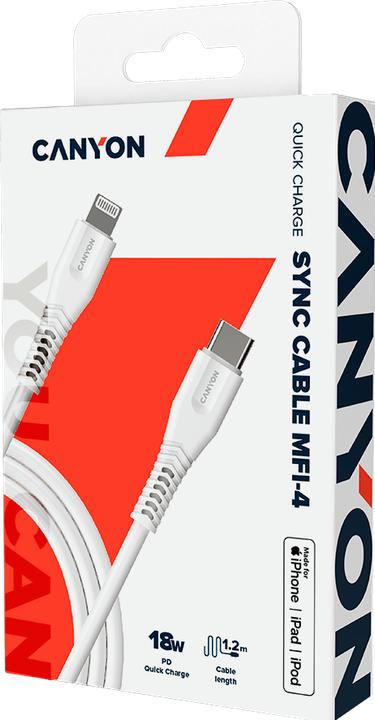 Produktbild Canyon MFI-4 Type C Cable To MFI Lightning for Apple, PVC Mouling,Function: with full feature( data (1.20 m, USB 3.0, 18 W)