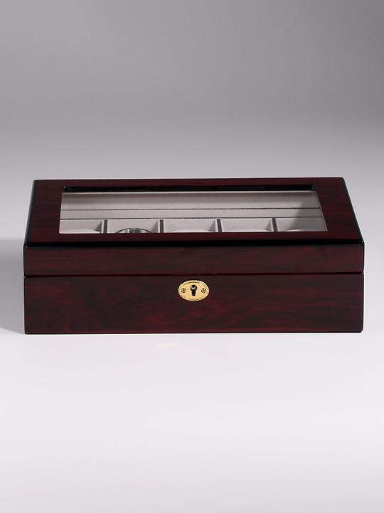 Produktbild Rothenschild Uhrenkasten RS-2031-DC für 10 Uhren dark cherry