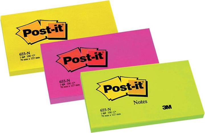 Actual product image Post-it Sticky notes neon (127 x 76 mm)